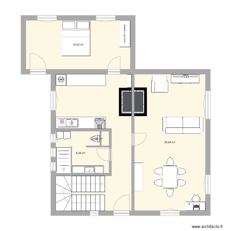 Maison Stefanie. Plan de 5 pièces et 78 m2