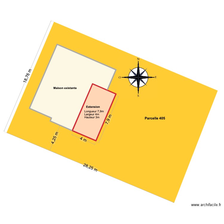 CADASTRE. Plan de 2 pièces et 121 m2