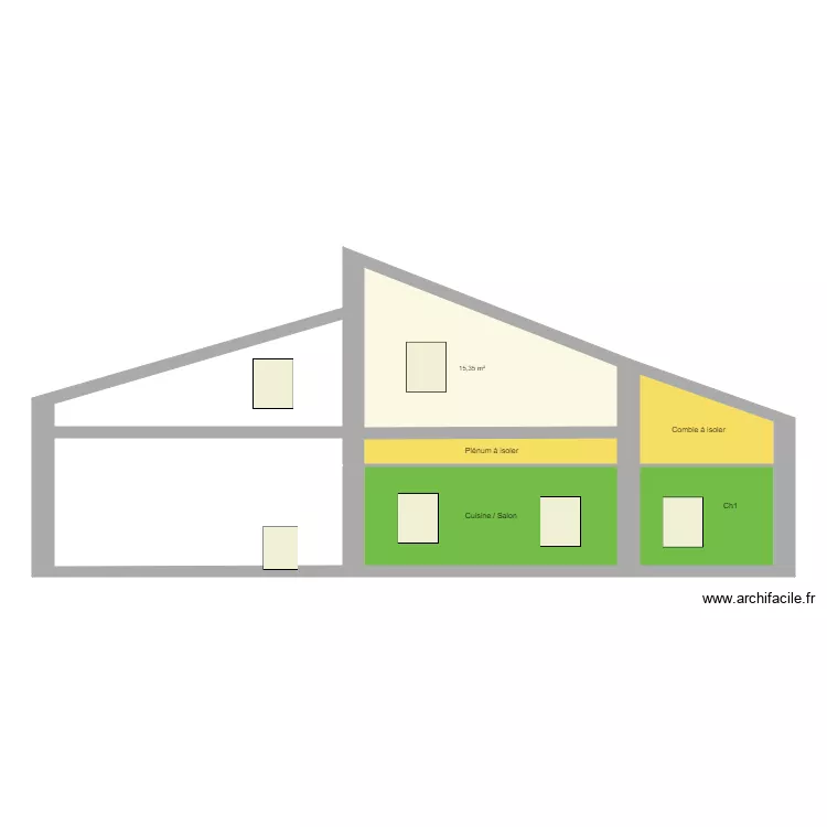 Appart Jim  Plan de coupe . Plan de 