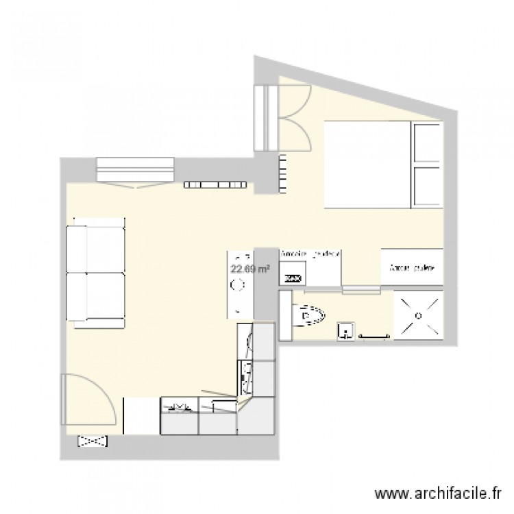 Appartement Meublé. Plan de 0 pièce et 0 m2