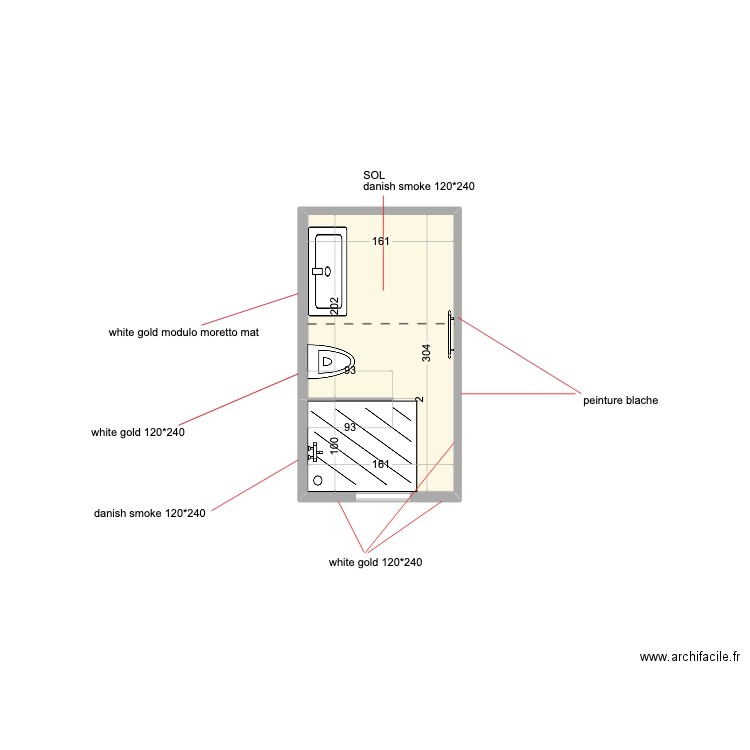 SDB détails 4. Plan de 1 pièce et 5 m2