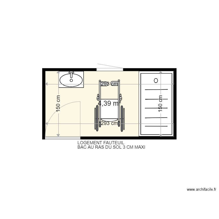 SALOMMEZ JULIEN . Plan de 1 pièce et 4 m2