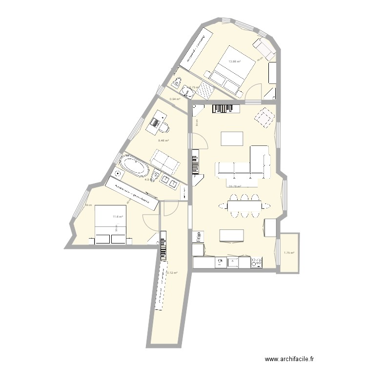 tolbiac 13eme 0911 jp modif caro 2. Plan de 0 pièce et 0 m2