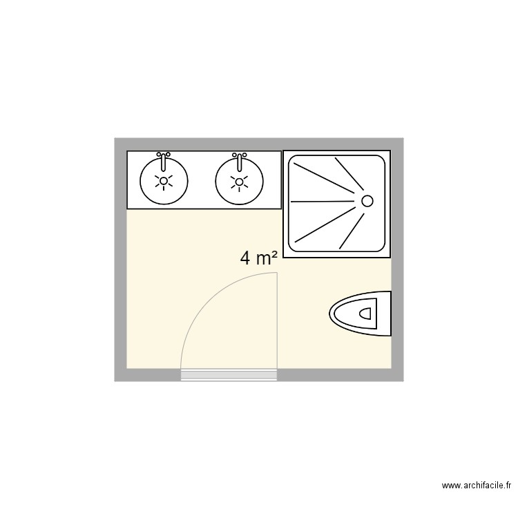 sdb 4m2. Plan de 0 pièce et 0 m2