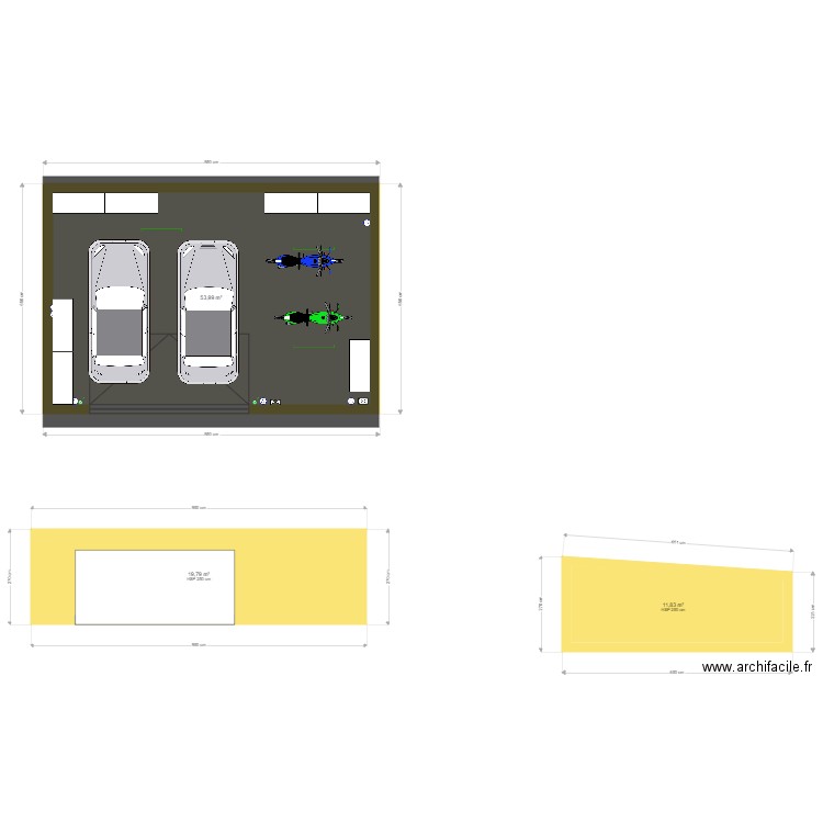 double garage . Plan de 0 pièce et 0 m2