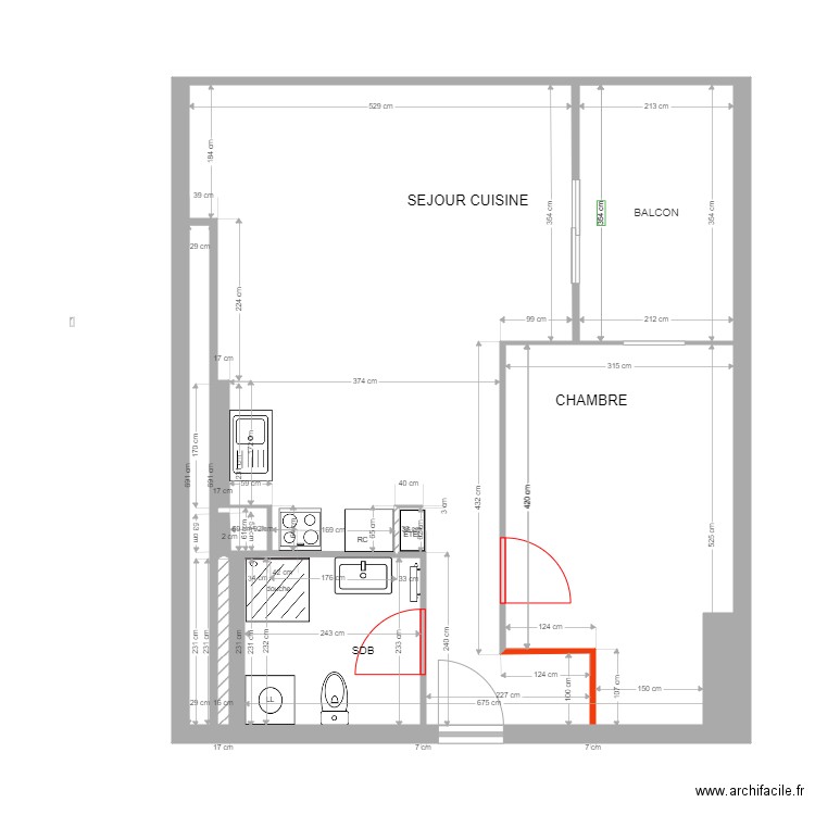 toilettes dans SDB. Plan de 0 pièce et 0 m2