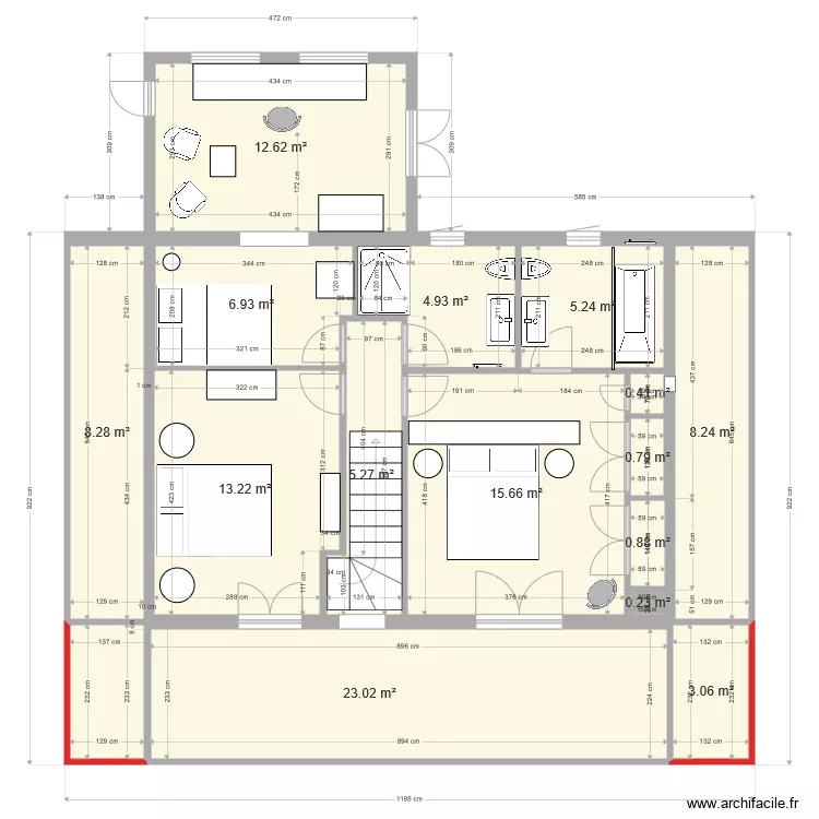 Plan chalet &eacute;tage avec extention. Plan de 