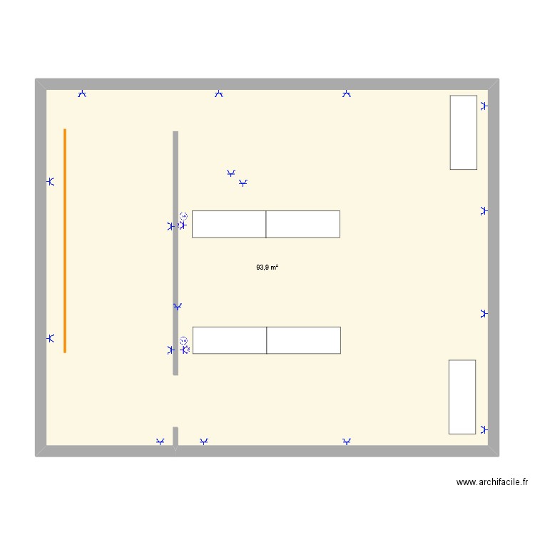 projet. Plan de 1 pièce et 94 m2