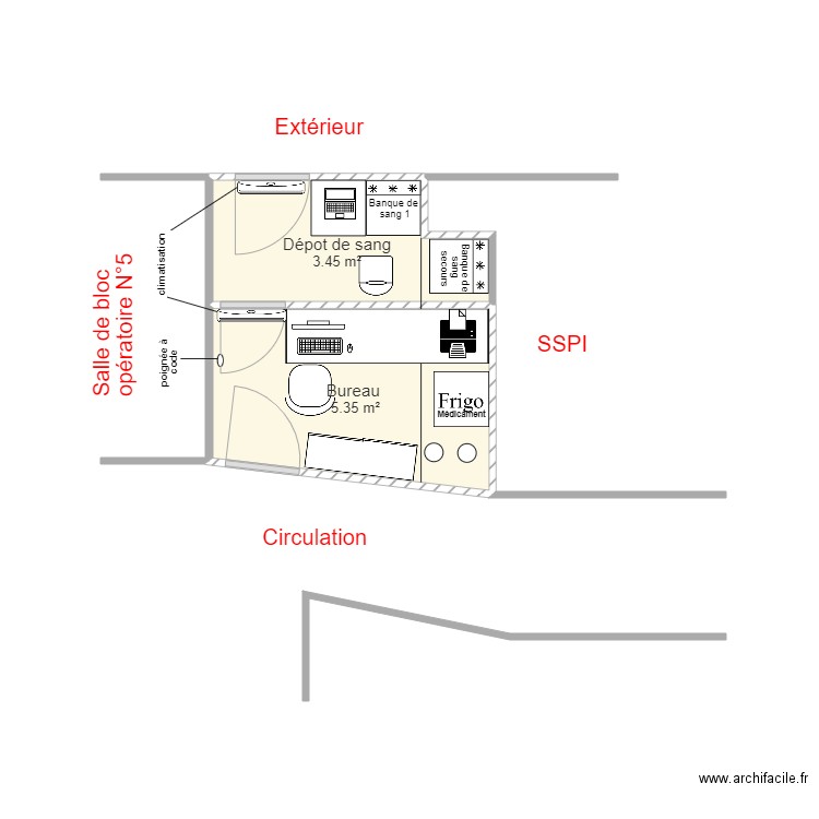 Local Bq de sang indA. Plan de 0 pièce et 0 m2