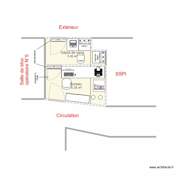 Local Bq de sang indA. Plan de 