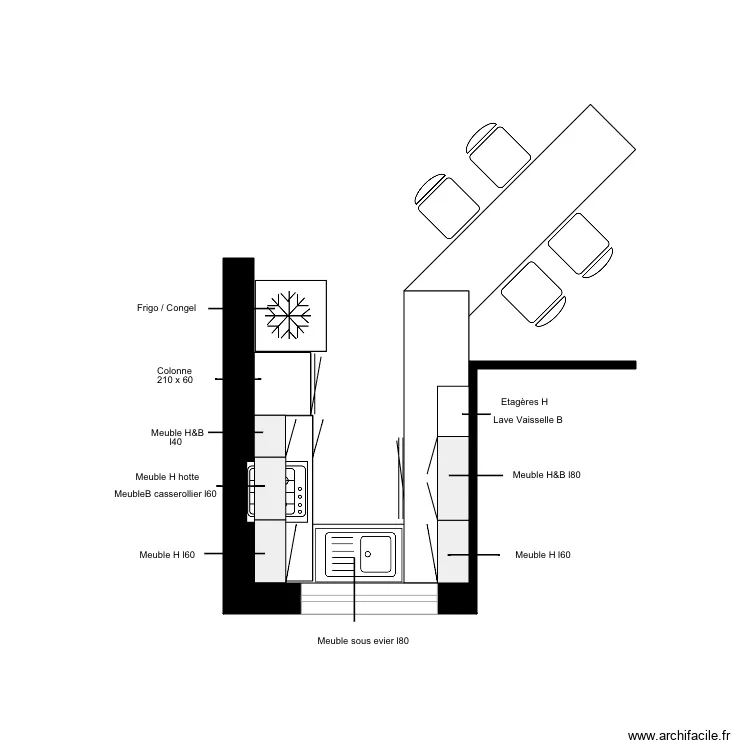 Cuisine ch&acirc;tillon sur cluses . Plan de 