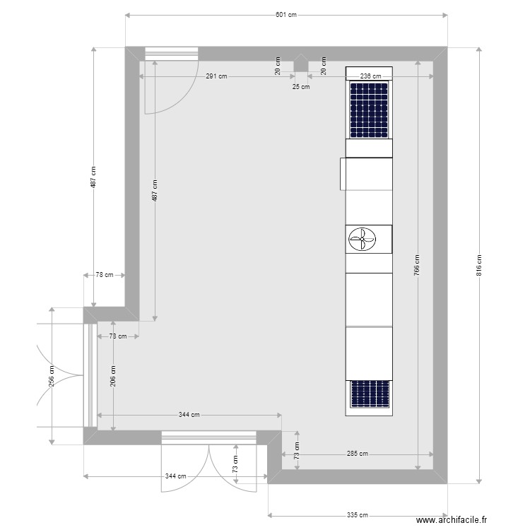 GHR1. Plan de 1 pièce et 42 m2