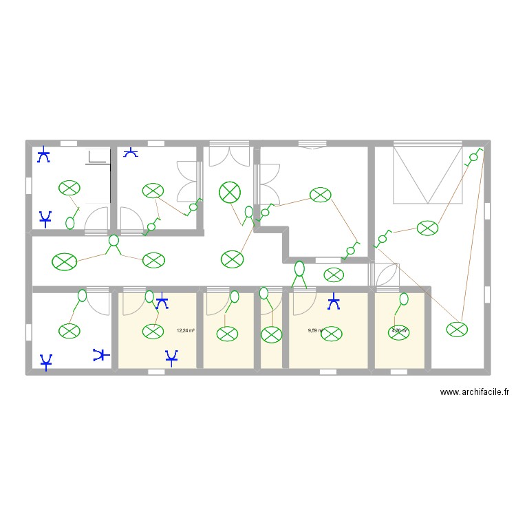 Maison de anisse. Plan de 3 pièces et 27 m2