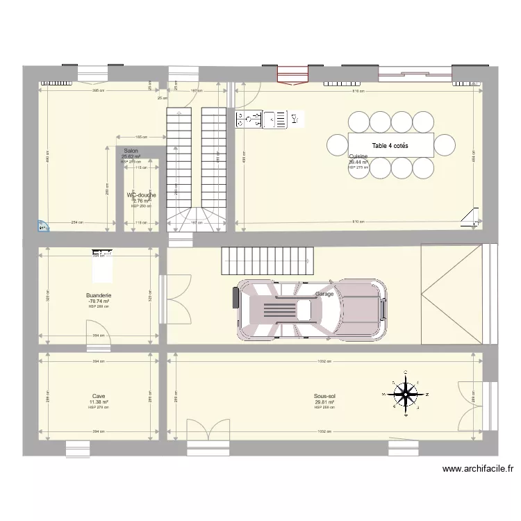 Les Planches rez de chaussé. Plan de Les Planches rez de chaussé. Plan de