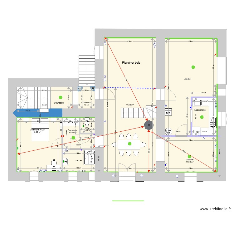 Rocles RDC PdM Meleze V0. Plan de 0 pièce et 0 m2