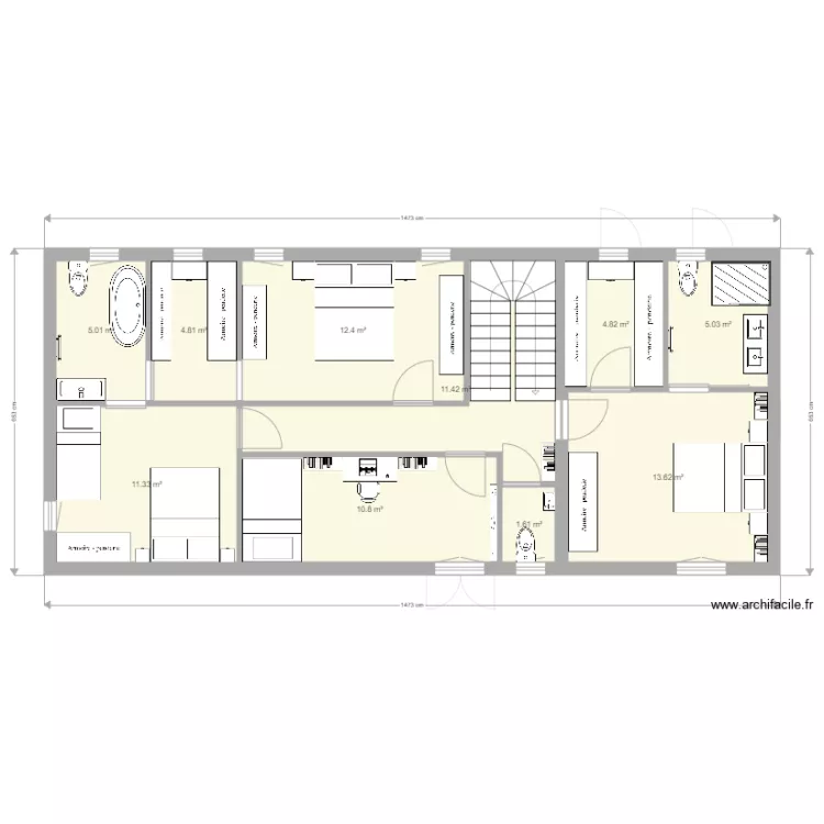 maison 200 m2 4 chambres. Plan de 