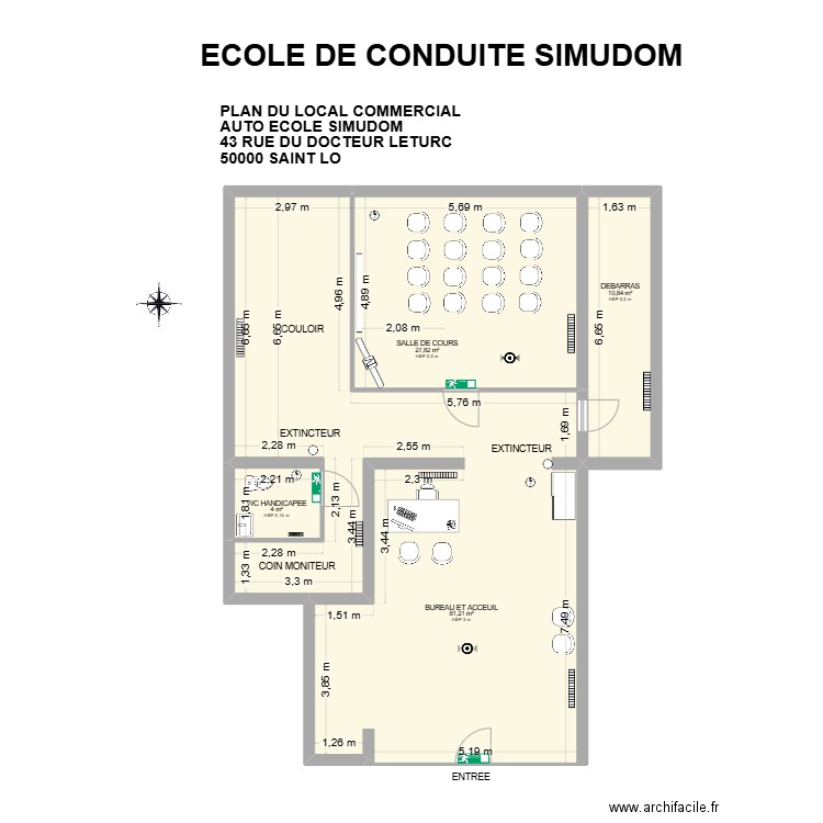 nouveaubureaustlo. Plan de 4 pièces et 124 m2