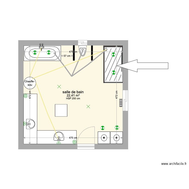 salle de bain test. Plan de 0 pièce et 0 m2