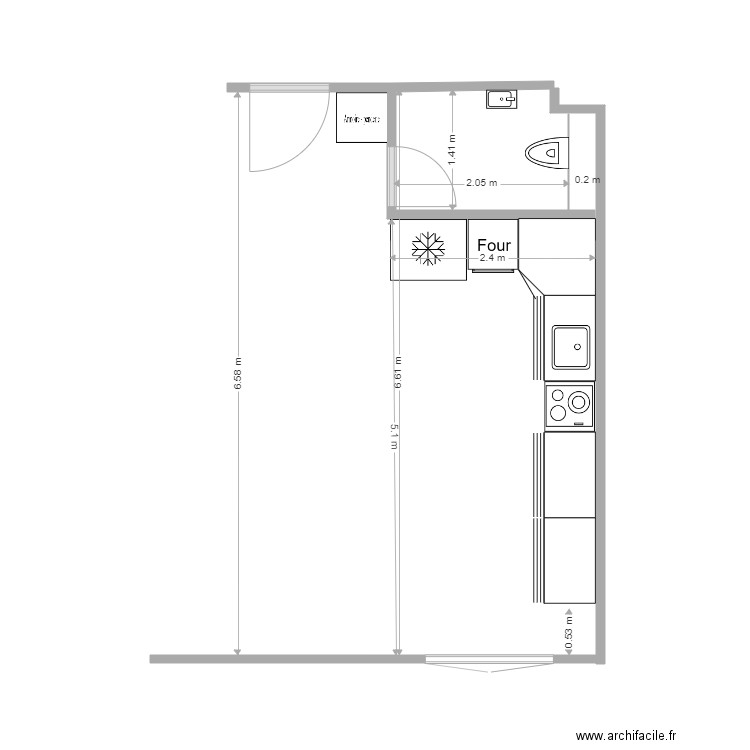 Cuisine toilette visiteur 3. Plan de 0 pièce et 0 m2