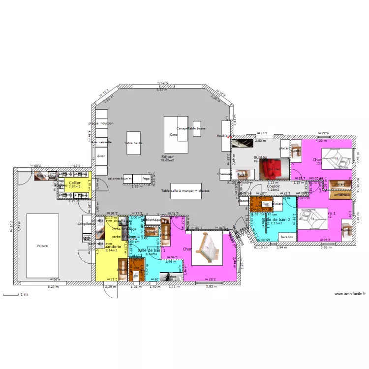 maison avec objets 4. Plan de 