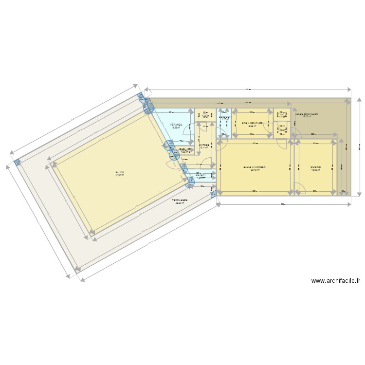 PLAN DERNIER 5. Plan de 14 pièces et 179 m2