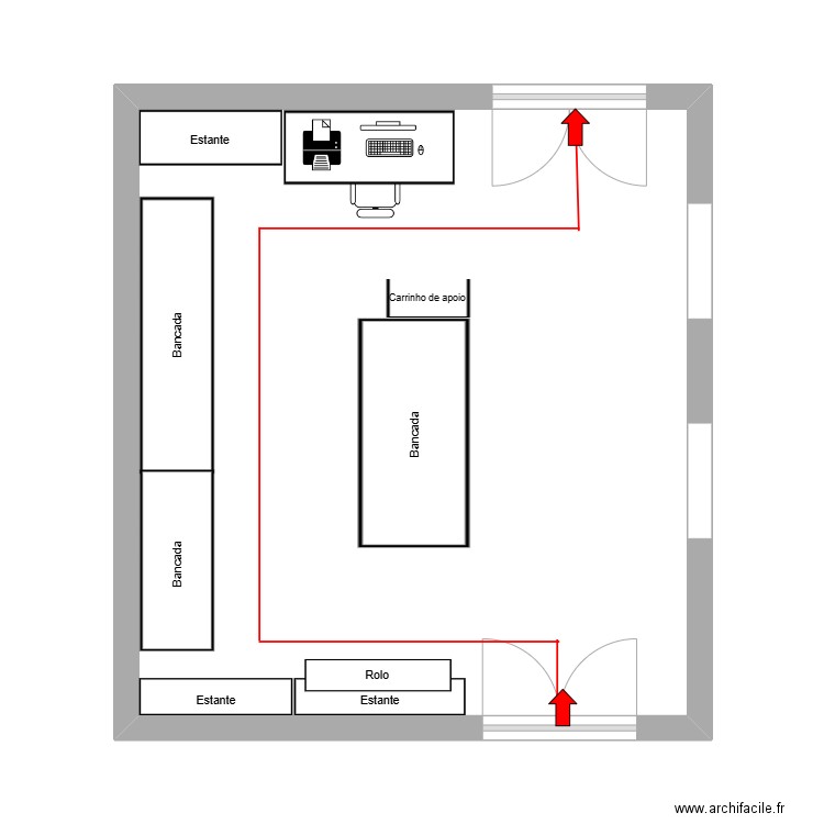 Expedição. Plan de 1 pièce et 36 m2