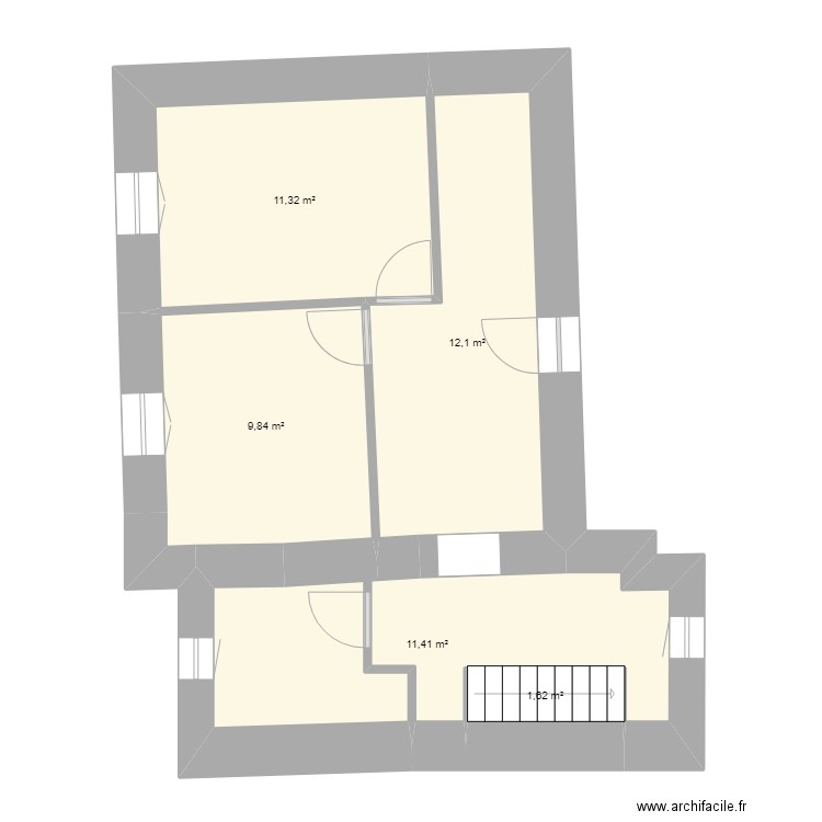JOUBERTON R+1. Plan de 5 pièces et 46 m2
