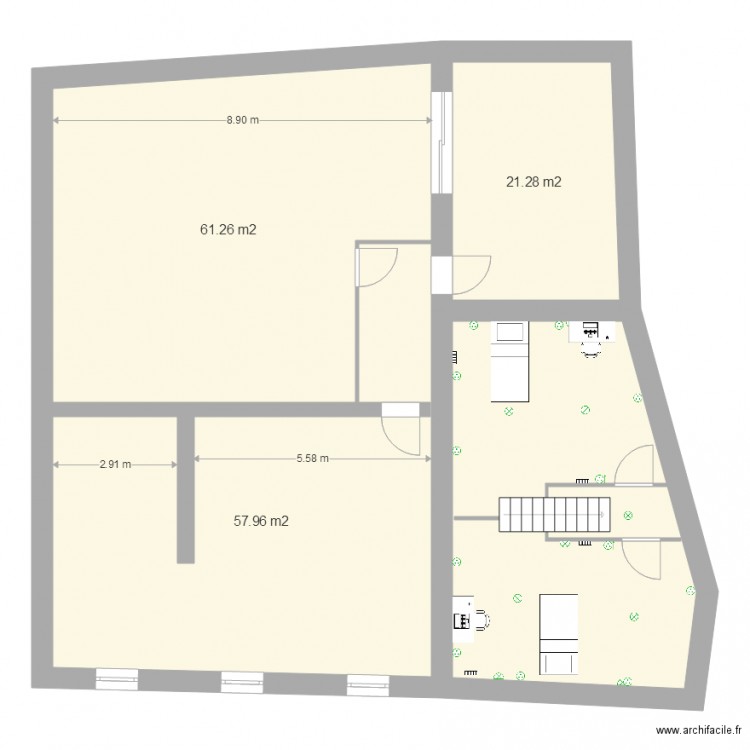 plan 2ème. Plan de 0 pièce et 0 m2