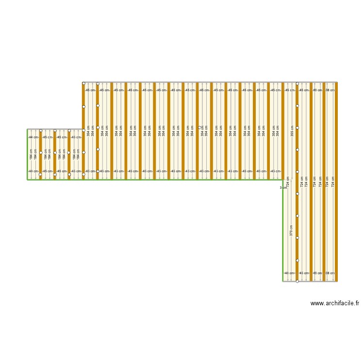 Terrasse. Plan de 22 pièces et 38 m2