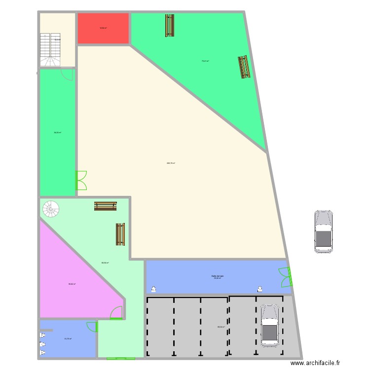 masdjid monador. Plan de 10 pièces et 579 m2