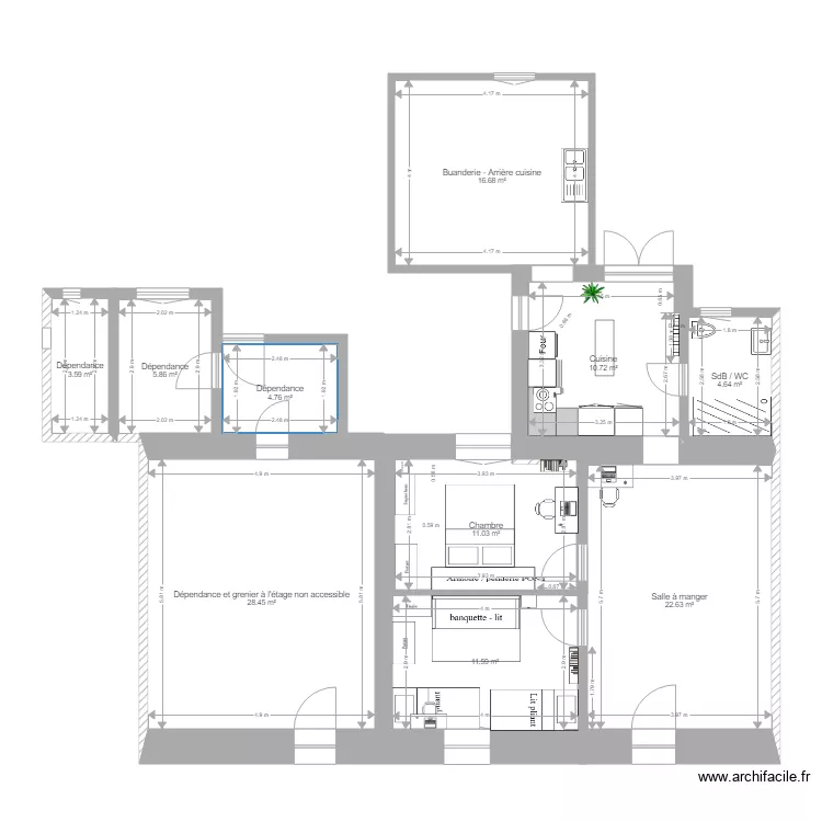 PLAN INTERIEUR chambre 2. Plan de 