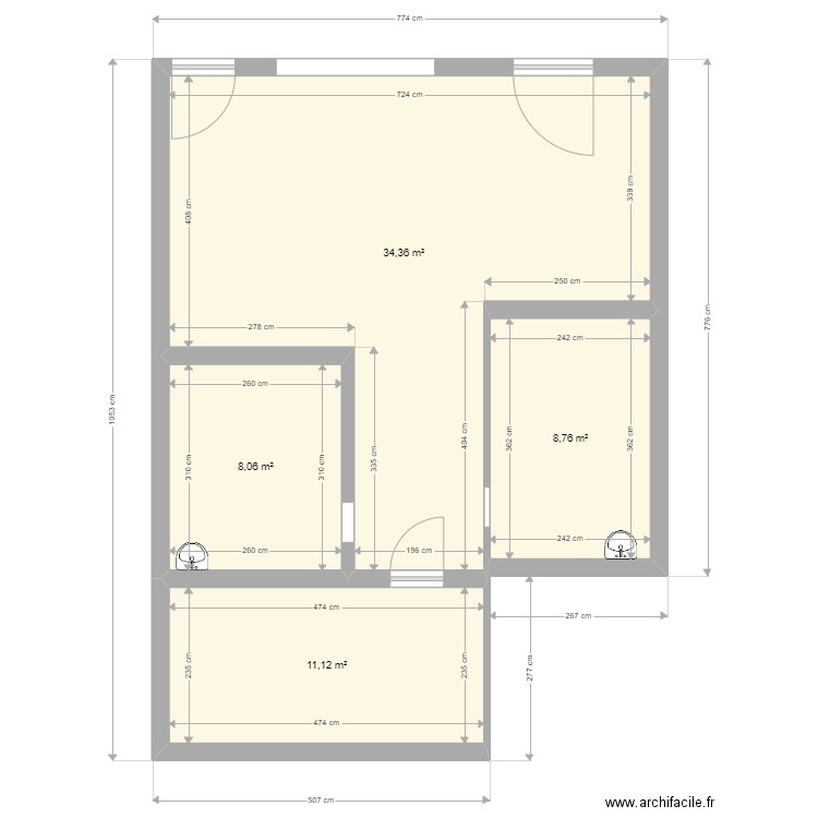 Plan local après travaux. Plan de 0 pièce et 0 m2