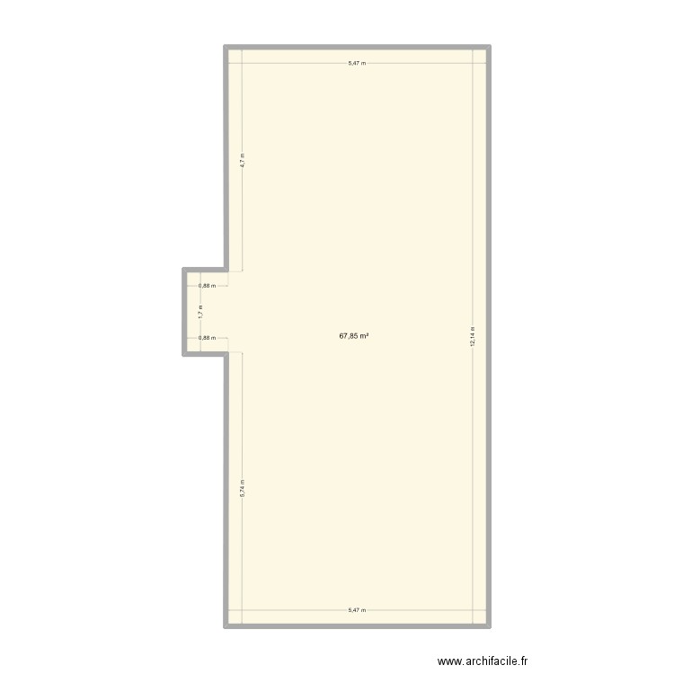 Plan_Cluzel. Plan de 1 pièce et 68 m2