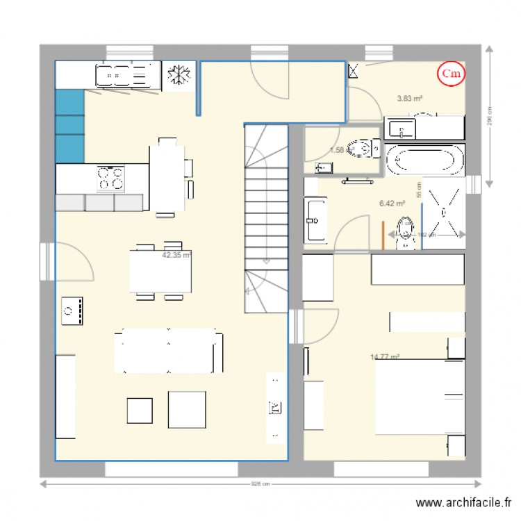 Salle de bain RDC. Plan de 0 pièce et 0 m2