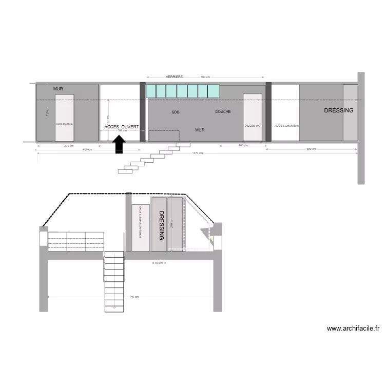 ELEVATION COMBLE BB LONGITUDINALE . Plan de 