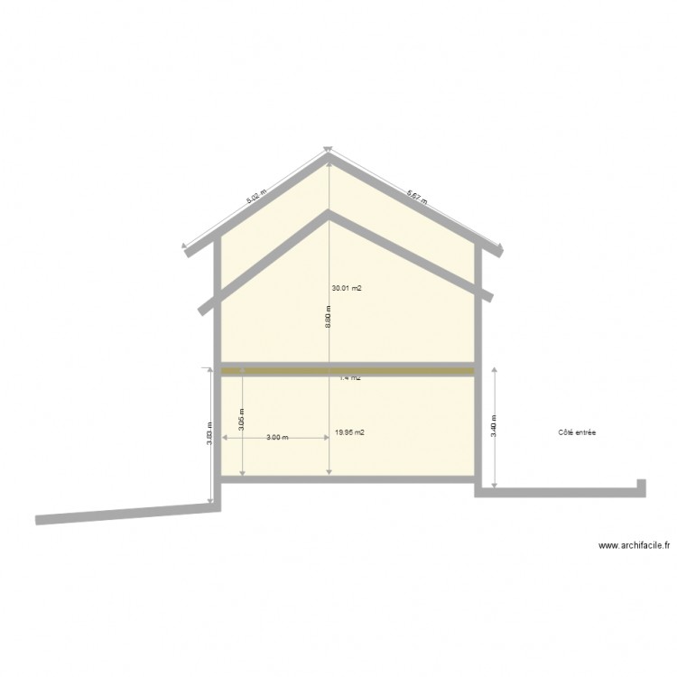 Façade vu côté l ouest sans des balcons. Plan de 0 pièce et 0 m2