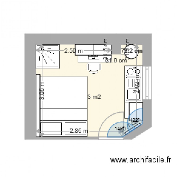 Studio 2628 OPTION 1 BIS. Plan de 0 pièce et 0 m2