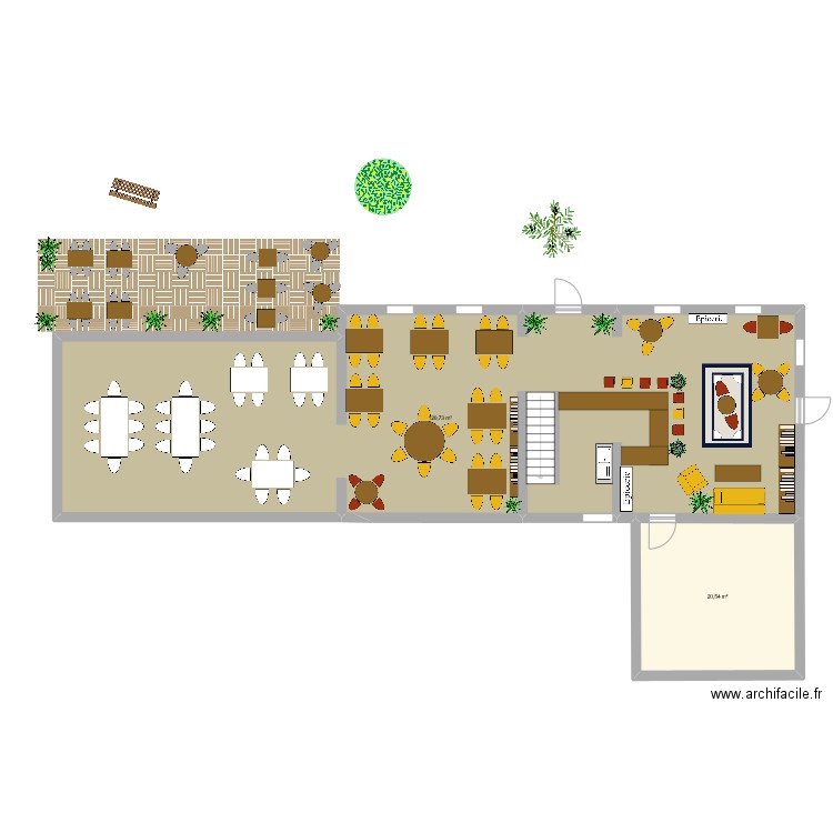 bibliothèque. Plan de 2 pièces et 141 m2