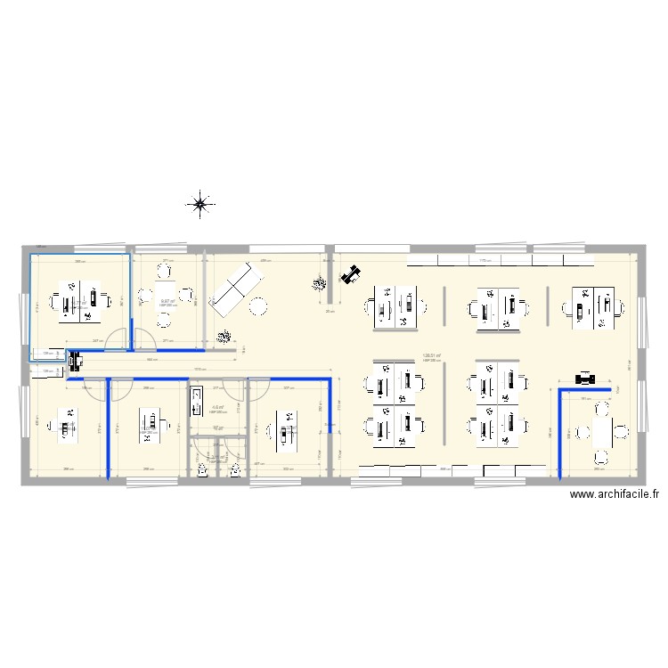 projet bureau. Plan de 0 pièce et 0 m2