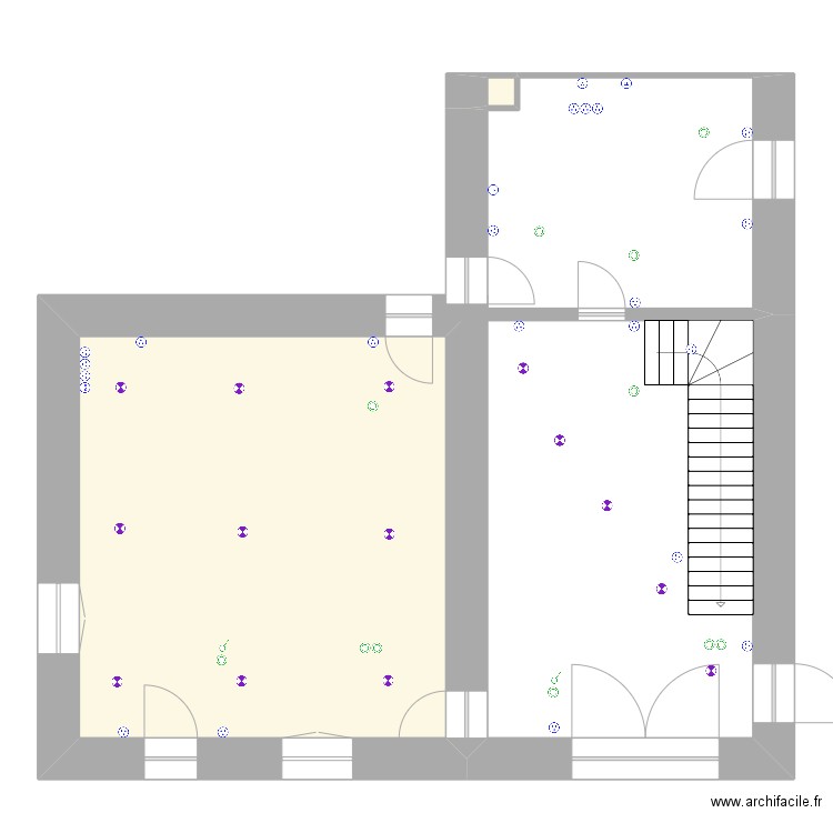 Implantation Quentin. Plan de 3 pièces et 60 m2