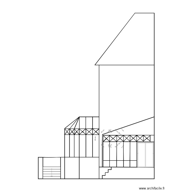 Projet Michaud coté avec la verrière. Plan de 0 pièce et 0 m2