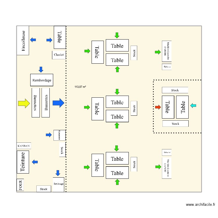 Projet. Plan de 1 pièce et 114 m2