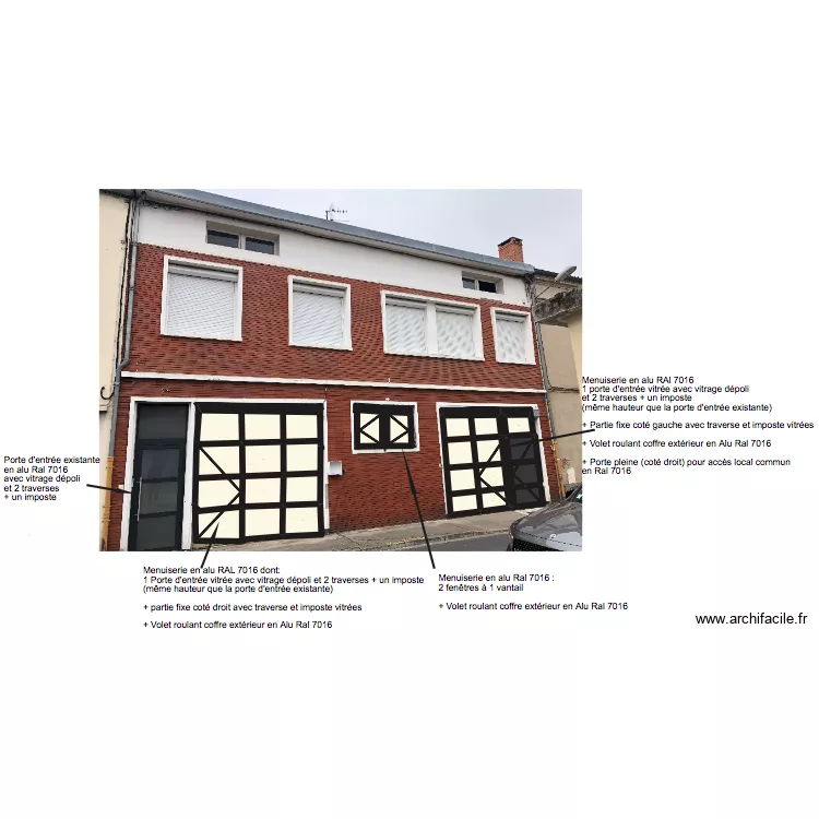 Fa&ccedil;ade. Plan de 