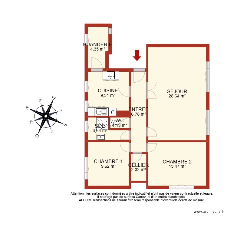 BI 9507. Plan de 10 pièces et 79 m2