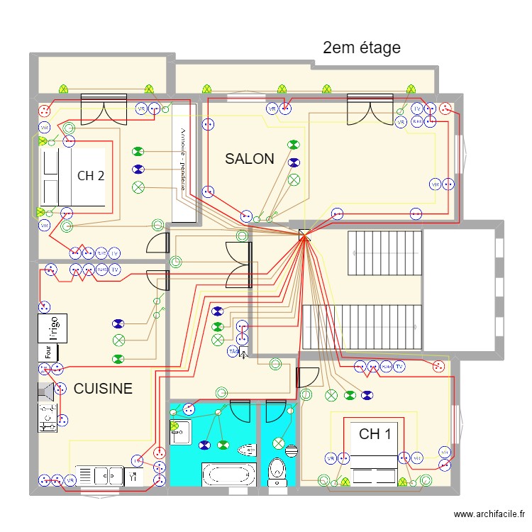 2er etage 1FFFAAA. Plan de 10 pièces et 162 m2