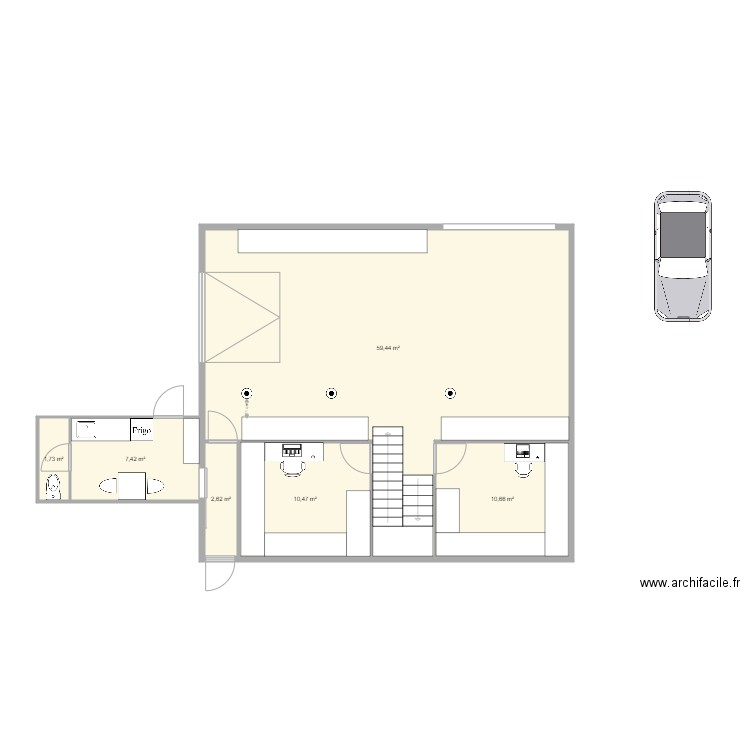 plan hangar v3. Plan de 6 pièces et 92 m2