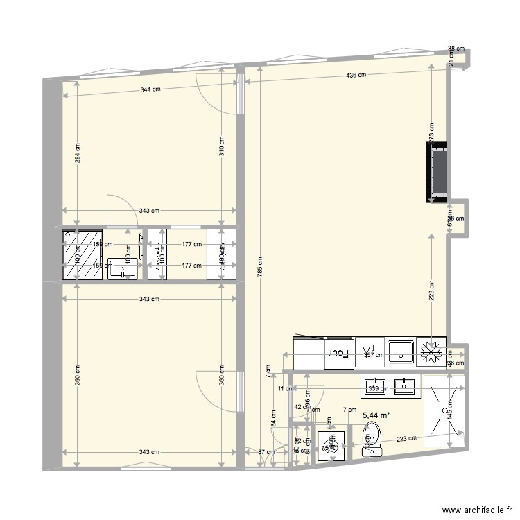 ST SULPICE 6. Plan de 6 pièces et 58 m2