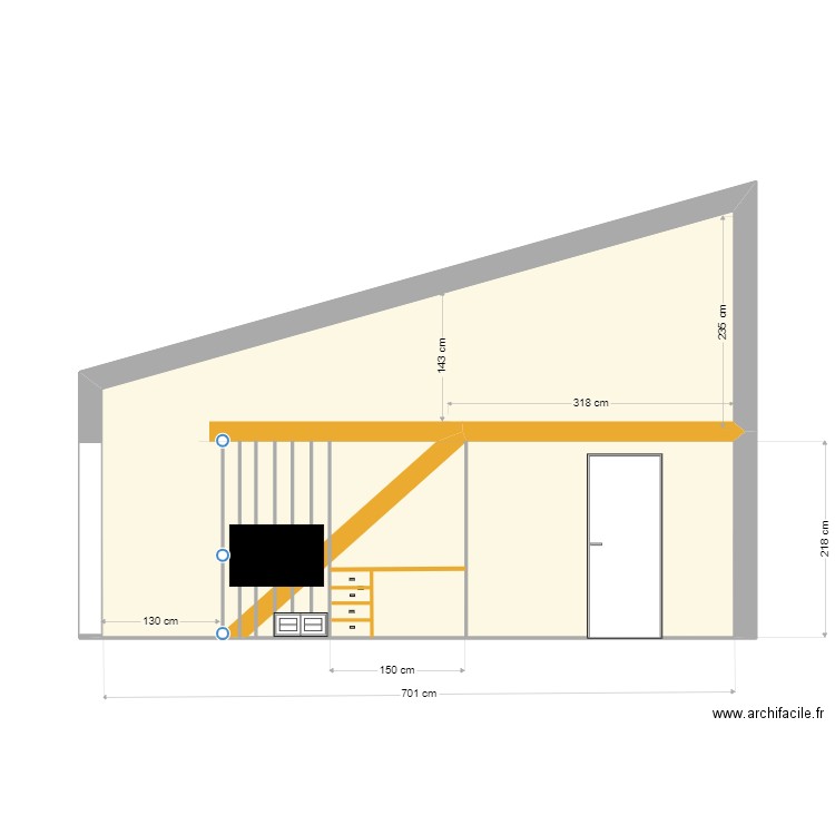 Elévation Mur Apt Liscia Nlles cotes Amt. Plan de 2 pièces et 24 m2