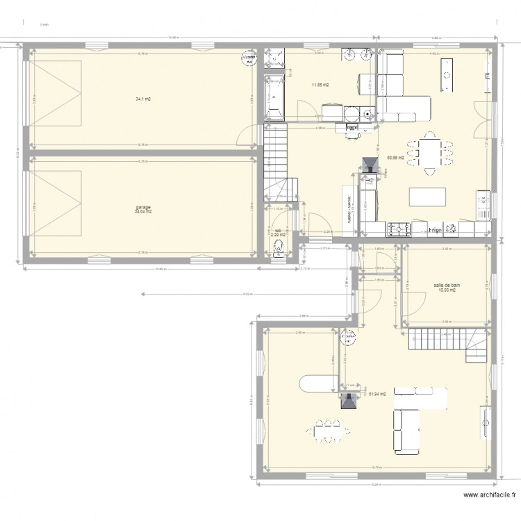 maisons jumelees en L bas. Plan de 0 pièce et 0 m2