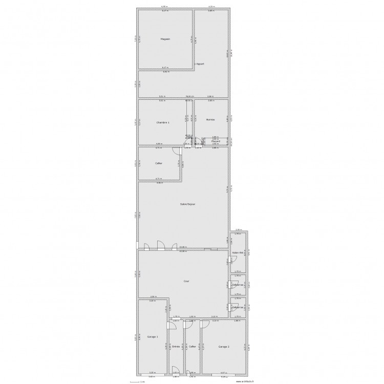 RDC Immeuble Dulamon. Plan de 0 pièce et 0 m2
